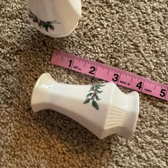 Christmastime Nikko Salt & Pepper Shaker Set w/ Christmas Holly Greenery - Picture 8 of 13